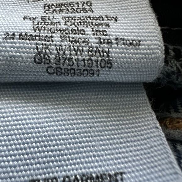 Free People Jeans Womens 30 Distressed Raw Hem Ankle Crop Straight Festival Boho - Picture 5 of 11